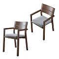 Modern Wooden Frame Leisure Chair With Armrest And Gray Cushion