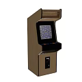 Golden Coin Operated Amusement Arcade Machine with Digital Screen and Game Interface
