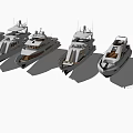 Multiple Luxury Yachts Docked Side by Side With Sleek Design and White Hull