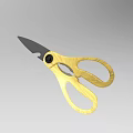 Industrial Scissors With Golden Handle And Black Blade For Precision Cutting