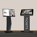 Modern Self Service Kiosks Showing Info Maps and Tickets with Digital Screens