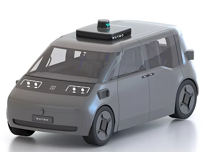 VIVARO Futuristic Autonomous Minivan With Modern Gray Design And Roof Sensor System 3d model