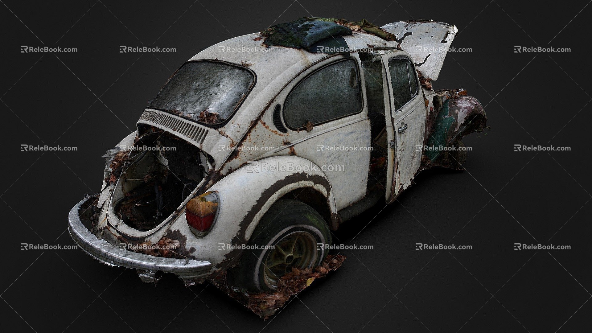 Abandoned Beetle in the Woods 3d model