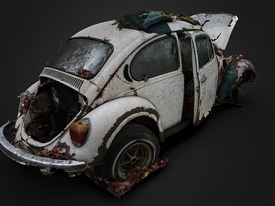 Abandoned Beetle in the Woods 3d model