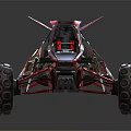 Sporty Modern Off Road Buggy Design With Red Frame Black Seats And Large Tires
