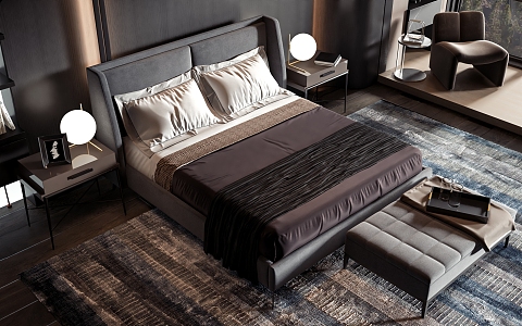 Style Commodity Bed 3d model