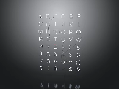 Keyboard Layout Featuring Letters Numbers And Symbols On Dark Background 3d model