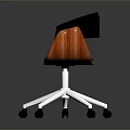 Modern Office Chair With Black Seat Back Orange Accent Frame And Silver Metal Base Wheels