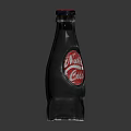 Vintage Cola Beverage Bottle With Classic Red Label And Glossy Glass Design