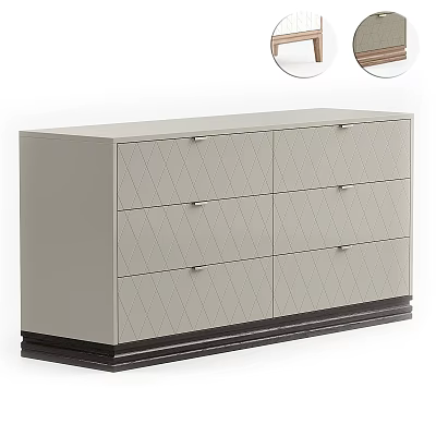 Modern Light Gray Sideboard with Diamond Pattern Drawers and Metal Handles Dark Base 3d model