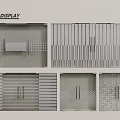 Sliding Doors Display Featuring Various Modern Panel Patterns and Designs for Interior Spaces 3d model
