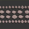 Pink Polygonal Stone Blocks In Various Sizes And Shapes For Decorative Projects 3d model