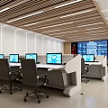 Command Room of Modern Monitoring Room 3d model