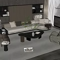 Sofa Coffee Table Combination Sofa Coffee Table Multi-person Corner Sofa Living Room 3d model