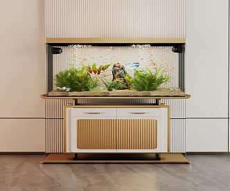 Modern fish tank aquarium 3d model