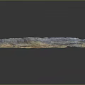 Realistic 3D Terrain Model Showcasing Mountain Landscape Layered Blue Brown Yellow Colors And Detailed Features