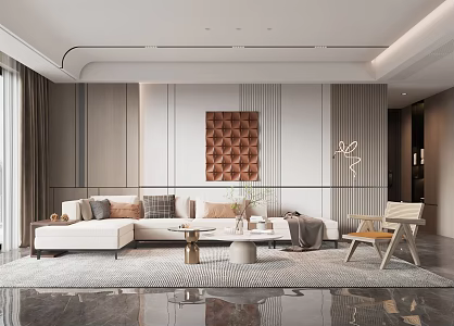 modern living room 3d model