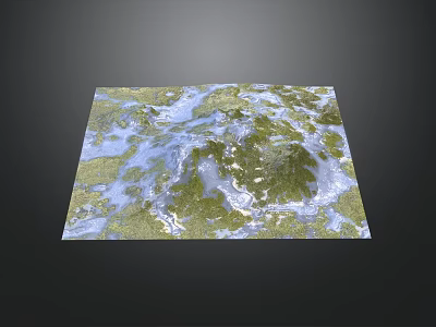 Scenic Rural Landscape With Lush Green Meadows Rolling Terrain And Water Bodies 3d model