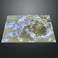 Scenic Rural Landscape With Lush Green Meadows Rolling Terrain And Water Bodies