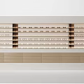 Elegant Modern Display Shelves With Light Wood Finish And Integrated Lighting For Displayed Items
