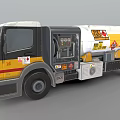 Fuel Tanker Truck Tollen Yellow White Red Stripes With Fire Zone Safety Sign