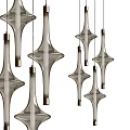 Modern Elegant Chandeliers With Geometric Glass Design And Metal Accents