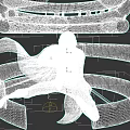 Dynamic Game Movie Character Black Cloak White Top Gray Pants Holding Sword With Purple Rings