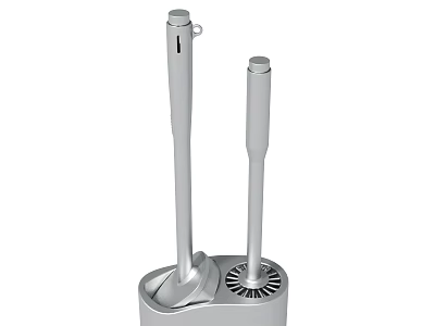 Stainless Steel Toilet Brush And Cleaning Tool Set With Holder Base 3d model
