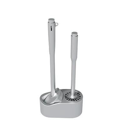 Stainless Steel Toilet Brush And Cleaning Tool Set With Holder Base 3d model
