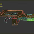 Green Sci Fi Gun With Futuristic Design And Tactical Military Features
