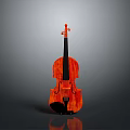 Wooden Violin With Orange Finish And Black Strings For Daily Living