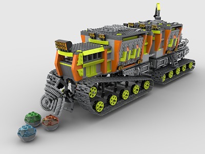 Lego toy engineering truck excavator shield digging tunnel hole 3d model