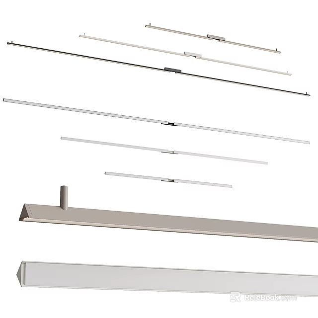 Modern Sleek Linear Ceiling Lights With Long Strip Design And LED Illumination 3d model