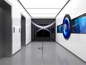 modern elevator hall elevator car 3d model