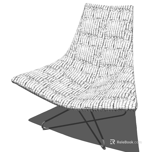 Modern Woven Lounge Chair With Metal Frame And Comfortable Design 3d model 