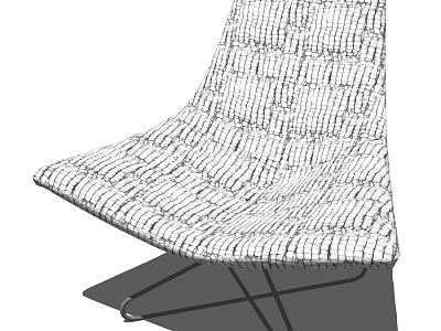 Modern Woven Lounge Chair With Metal Frame And Comfortable Design 3d model