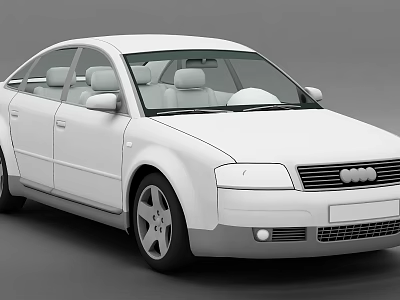 White Classic Audi Four Door Sedan Car Exterior Design With Sleek Features 3d model