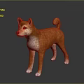 Shiba Inu Stuffed Toy With Orange Fur Curly Tail And White Paws In Standing Pose