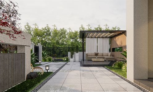 Modern Courtyard Garden 3d model