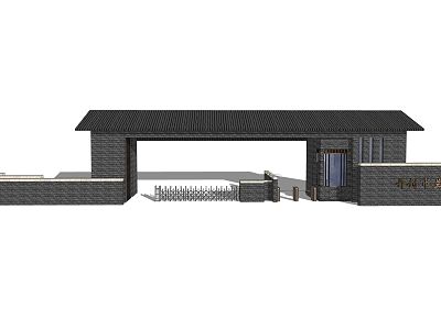 Modern Gate School Entrance Gate model