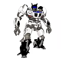 White And Blue Mechanical Robot Featuring Armor Details And Futuristic Sci Fi Design