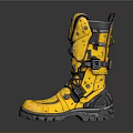 Durable Yellow Outdoor Boots With Black Straps And Functional Design