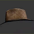 Woven Straw Hat With Wide Brim Natural Texture Brown Summer Casual Accessory