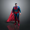 Superman 3D Character Model With Blue Suit Red Cape And Iconic Chest Logo