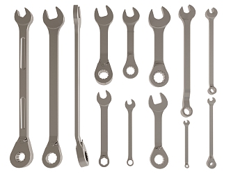 Wrench hardware tools maintenance equipment loose spanner 3d model