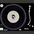 Modern Black Vinyl Turntable With Silver Platter And Tonearm For Music