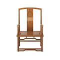 Traditional Wooden Dining Chairs Design With Carved Back Armrests And Solid Wood Frame