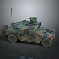 Military Camouflage Vehicle With Antenna Roof Mounted Equipment Off Road Tires And Tactical Design