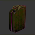Green Rusty Jerrycan Metal Container Featuring Weathered Exterior And Orange Rust Patches
