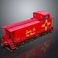 Red Santa Fe New Mexico Train Car With Yellow Logo On Track